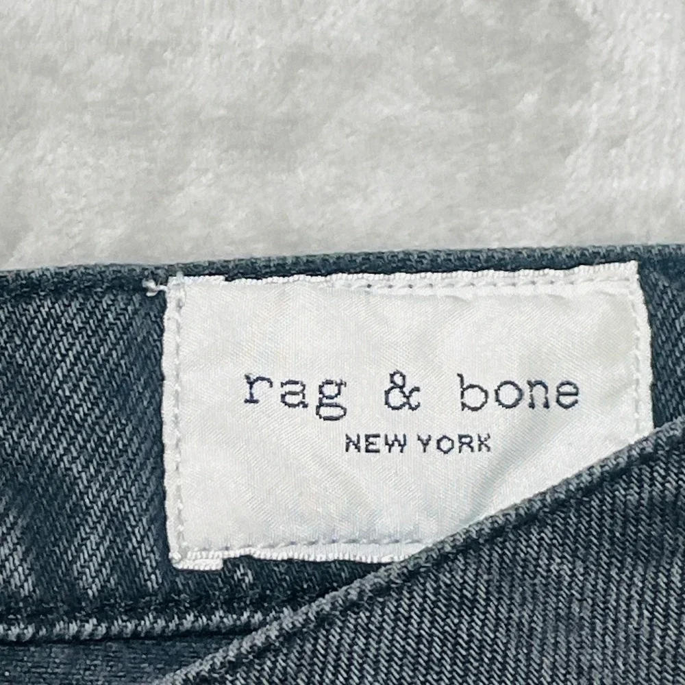 Rag & Bone Jeans Mens 34 Faded Black Straight Leg Button Fly Denim